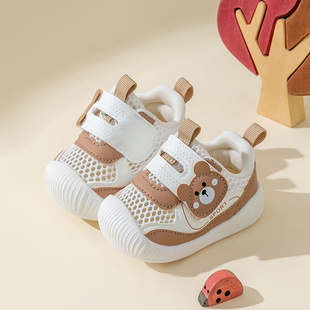 基诺辅夏季单网镂空透气婴幼儿凉鞋机能鞋一阶段防滑软底学步鞋子