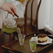 日式ins耐热玻璃花茶壶水果，茶壶提梁泡茶壶，下午茶茶具套装