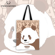 pandamomo大熊猫提袋卡通，可爱布包单肩包原创印花环保袋七仔