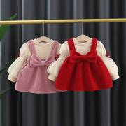 女童套装春秋季儿童衣服0一1-2-3岁婴儿女宝宝秋装公；.&&r；.&；