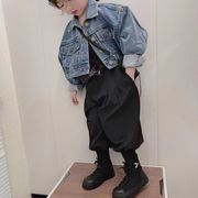 韩国童装儿童牛仔外套，2024春秋宝宝灯笼裤男女童，洋气短款上衣