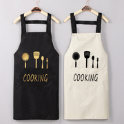 背带日式家用厨房防水防油围裙时尚大人女男士工作服定制logo印字
