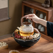 围炉煮茶室内家用网红全套电陶炉煮茶花茶茶具，套装玻璃茶壶煮茶器