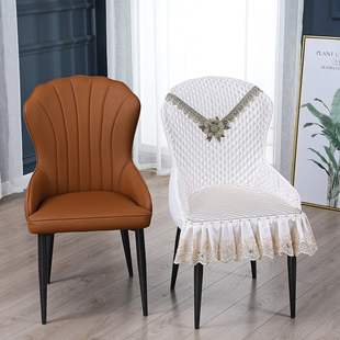 轻奢贝壳椅子套罩北欧餐椅套弧形餐桌椅套凳子套全包异性扶手椅套