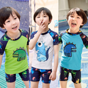 儿童泳衣韩国宝宝男孩小中大男童三件套防晒速干温泉泳Y装分体泳