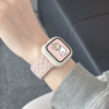 适用于iwatch S9硅胶菱格纹表带套装applewatch8/7/6/se苹果手表表带液态硅胶ultra超软运动透气男女夏日表带