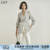 lily2024春女装气质设计感腰带复古纯色通勤款，休闲西装外套女