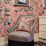 法式现代时尚轻奢粉红，大花背景墙纸个性定制壁画，卧室客厅无缝墙布