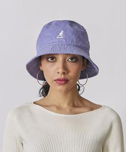 Kangol Washed Bucket袋鼠帆布水洗盆帽遮阳lisa同款平顶渔夫帽