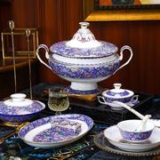 高档厚古薄今景德镇陶瓷碗碟套装，家用碗中式瓷器礼物珐琅彩餐具白