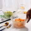 锤纹玻璃透明碗日式金边单个面碗家用沙拉盘可爱汤碗水果碗沙拉碗