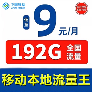 移动流量卡纯流量上网卡移动卡5g手机电话卡通用广东山东