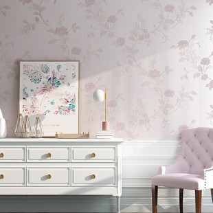 韩式小清新无缝墙布田园家用卧室温馨客厅壁纸，现代简约提花壁布