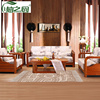 定制柚之园海棠木组合沙发 实木布艺沙发组合 中式客厅家具