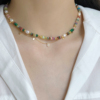大米饰品甜酷风项链复古精致欧美叠戴珍珠，彩色串珠网红夏季