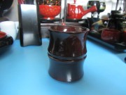出口库存老漆器 木胎天然漆竹节形茶杯奶茶杯咖啡杯76*95MM