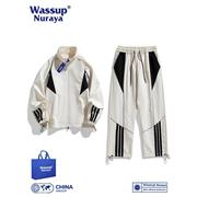 WASSUP春季冲锋衣套装防风防雨高级感2024运动休闲春秋两件套