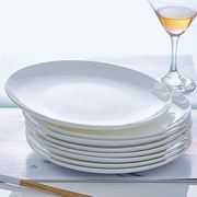 景德镇高档骨瓷餐具纯白陶瓷菜盘子创意简约菜碟家用圆形深盘碟子