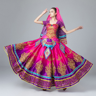 印度舞演出服女异域风情舞蹈服装肚皮舞表演服新疆舞维吾尔族服装