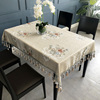 中式桌布雪尼尔餐桌布茶几轻奢高级感盖布欧式长方形圆桌台布奢华