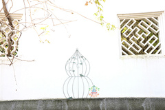 定制 葫芦壁挂做旧花园壁饰铁线莲蓝雪花爬藤架 院墙阳台装饰