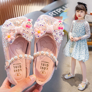 女童鞋公主鞋2023春季儿童，小皮鞋水晶鞋宝宝，单鞋软底春秋鞋子