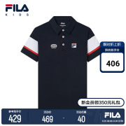 FILA KIDS斐乐童装男大童短袖POLO衫2023冬儿童运动时尚上衣