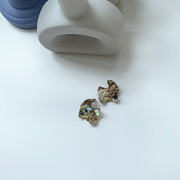 mojia耳饰界的艺术品采贝不规则秋冬时髦气质百搭925银耳钉耳环