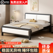 床铁艺床铁1.8米床现代简约加厚加固双人床1.5单人北欧网红铁架床