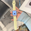 淡黄桃粉硅胶iwatch表带撞色保护壳se适用s9苹果applewatch手表s8
