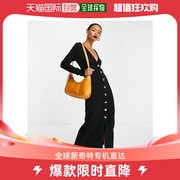 香港直邮潮奢 ASOS 女士through 设计柔软系扣针织开衫中长连衣裙