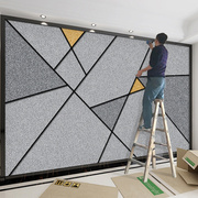 2023电视背景墙壁纸现代简约墙纸几何线条壁画，客厅3d立体影视墙布