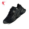 中国乔丹女鞋纯黑色运动鞋秋季网面透气跑步鞋厚底减震旅游鞋