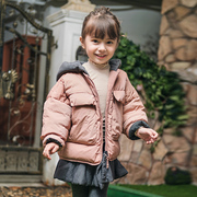 韩版女童羽绒服中长款反季女宝宝假两件套宽松中小儿童冬季外套