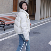 短款羽绒服女2023设计感白色，羽绒服女款白鸭绒(白鸭绒，)面包服冬季外套
