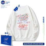 NASA联名卫衣女秋季宽松外套2023美式潮牌富士山油画上衣