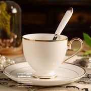 典雅骨瓷咖啡杯欧式下午茶具，陶瓷英式茶具红茶杯，奶茶杯情侣杯礼盒