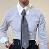 juesion意式扣领条纹衬衫，男拼接假两件男士上衣，休闲商务尖领衬衣