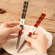 日本进口金纹葫芦木筷日式手工家用夫妻对筷福禄新婚祝福筷