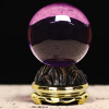 紫色水晶球摆件玻璃圆球办公室客厅家居装饰品可旋转女孩生日礼物