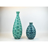 欧式地中海时尚复古圆纹花纹蓝色绿色陶瓷花瓶家居饰品样板房摆件