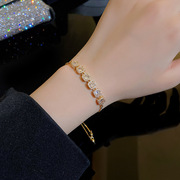 angela轻奢高级手链，设计感抽拉式超闪锆石女，韩国气质手饰