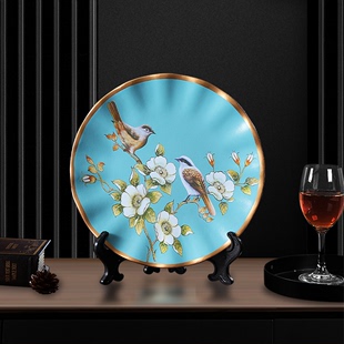 陶瓷装饰盘子摆件摆盘看盘欧式现代简约客厅电视柜酒柜装饰品摆设