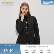 Scofield女装翻领棉衣棉服加厚保暖黑色棉袄外套2024春季