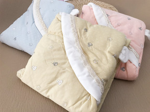 特表超细绒底针织婴儿抱被抱毯浴巾新生儿用品90*90cm带系带