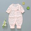 超薄婴儿长袖连体衣纯棉闭裆3个月6个月-2岁宝宝哈衣开裆空调服夏