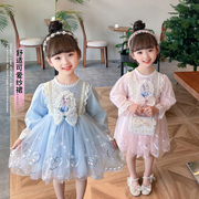 女童装连衣裙2024春季女孩韩版洋气时髦公主裙女宝宝小童裙子