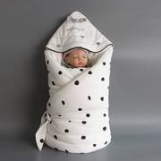 婴姿婴儿包被秋冬纯棉加厚新生婴儿用品初生宝宝襁褓抱被两用外出