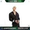香港直邮潮奢 ASOS 男士设计常规透视撞色蕾丝袖子衬衫(黑色)