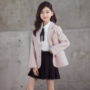 2020秋冬装童装女童小西装，中大童洋气，韩版网红jk套装英伦西服外套